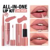 LANGMANNI 3 in 1 Matte Velvet Lipstick Set-Lip Liner,Lip Gloss and Lipstick Combo,Perfect for Natural Lip Contour,Waterproof And Longlasting Effect Lip Makeup,Unique Festival Gift (#02+04+06)