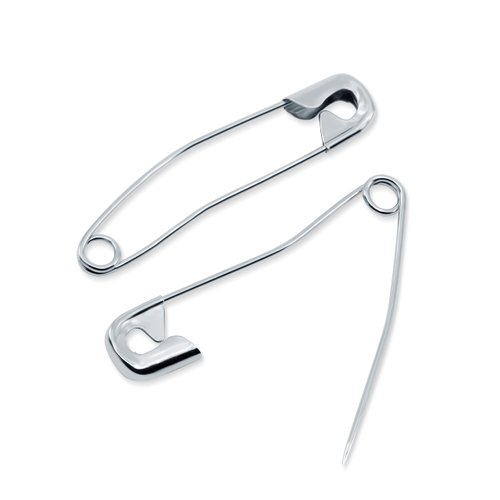 Dritz 3013 Curved Basting Safety Pins, Size 3 (40-Count), Nickel