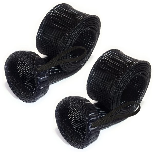 Reaction Tackle Fishing Rod Socks - Fishing Pole Sleeves and Covers for Baitcasting Rods, Spinning Rods Black (Point-XL Spin-3)