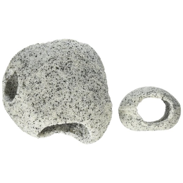 Penn-Plax Deco-Replicas Granite Aquarium Ornament & Hideaway 2 Piece Set – Realistic Stone Appearance – Safe for Freshwater and Saltwater Tanks – Small & Medium (RR1074)