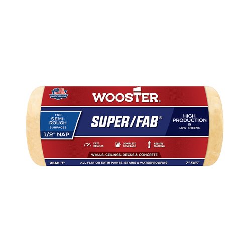 Wooster Brush R240-7 Super/Fab Roller Cover, 1/2-Inch Nap, 7-Inch