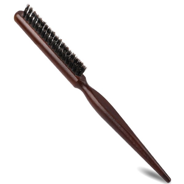 Boar Bristle Teasing Brush, Styling Hair Brush Teasing Comb with Rat Tail Boar Bristle Hair Brush for Women Curly Hair Brush for Hair Sectioning,Backcombing, Smoothing and Styling