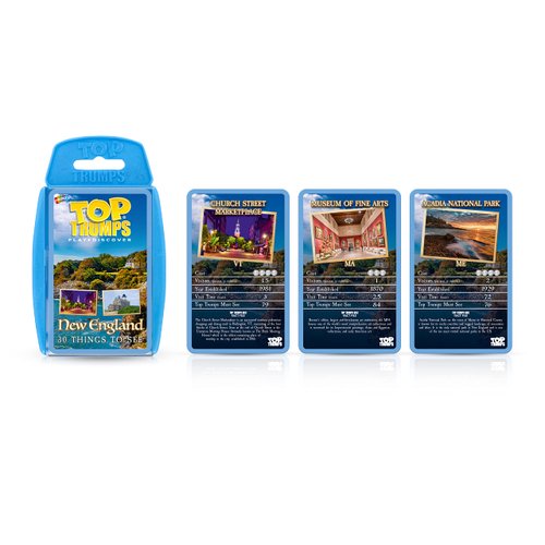 Top Trumps Card Game New England - Family Games for Kids and Adults - Learning Games - Kids Card Games for 2 Players and More - Kid War Games - Card Wars - for 6 Plus Kids