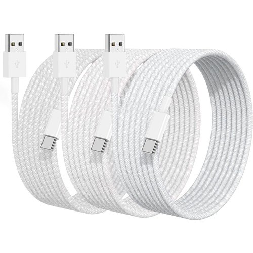 Car Carplay Cable Fast Charger Cable for iPhone 16/15, Eco - friendly Weaving 3Pack 6ft 60W USB A to USB C for Carplay USB C Cord, iPad usb C Cable, iPhone Car Charger Cord CarPlay navigation/music