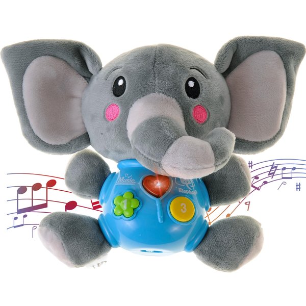 PowerTRC Plush Elephant Music Baby Toys 0-6 Months 6-12 Months Light Up Infant Toys 0-3 Months Elephant Toys Stuffed Animals for Girls New Born Baby Toys Boys & Girls Toddlers Musical Toys