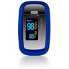 AccuMed CMS-50D1 Fingertip Pulse Oximeter Blood Oxygen Sensor SpO2 for Sports and Aviation. Portable and Lightweight with LED Display, 2 AAA Batteries, Lanyard and Travel Case (Blue)