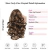 12“Claw Curly Ponytail Extension Clip in Short Curl Wavy Pony Hair Extension Jaw Clip on Pony Tail Synthetic Short Wave Hairpiece for Women (#8B)
