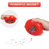 Magnetic Pin Cushion with 200 PCS Sewing Pins, Round Plastic Magnetic Sewing Cushion, Magnetic Pin Holder for Sewing Needles Push Pins Hair Bobby Pins (Red)