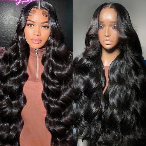 AUOCATTAIL 13x4 Body Wave HD Lace Front Wigs Human Hair Glueless Wigs Plucked Pre Cut Body Wave Frontal Closure Wigs 28 Inch