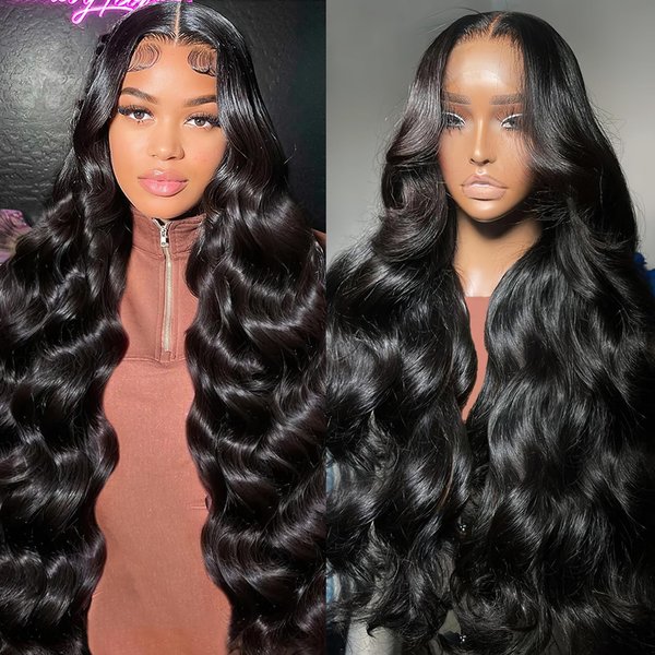 AUOCATTAIL 13x4 Body Wave HD Lace Front Wigs Human Hair Glueless Wigs Plucked Pre Cut Body Wave Frontal Closure Wigs 28 Inch