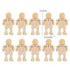 Wood Robot Figures Unfinished Wooden Peg Dolls, 10Pcs People Shapes Figures for DIY Painting Arts Crafts, 4.3x2.6x1.6in Mini Unfinished Doll Bodies Paintable Wood Peg Bodies Figure