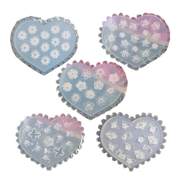 5PCS Flowers Silicone Nail Art Decortive Design 3D Silicone Mold for Nail Art Decorations