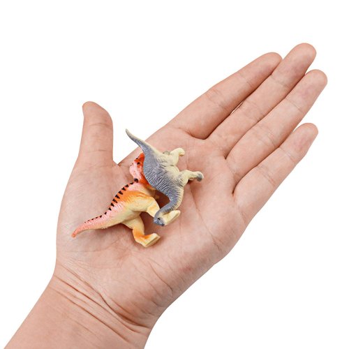 HAPTIME Plastic Assorted Mini Dinosaur Figures, Little Dinosaur Figurine, Small Dino Toy 1.5 inch, Great for Dino Cake Topper, Easter Eggs Filler, Pack of 12