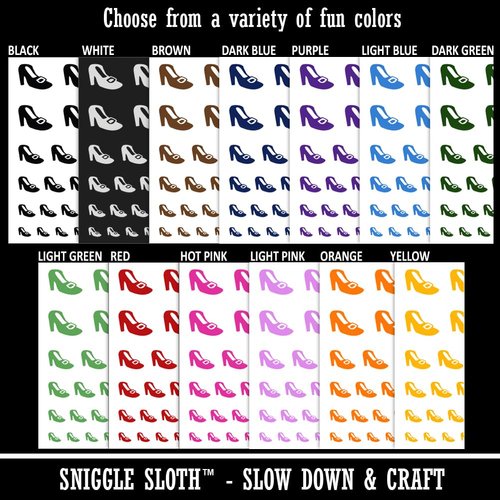 High Heeled Shoe with Buckle Temporary Tattoo Water Resistant Fake Body Art Set Collection - Red (One Sheet)