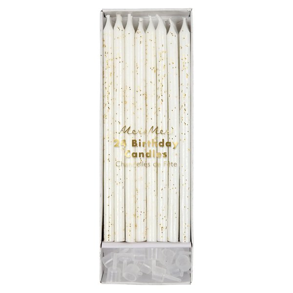 Meri Meri Gold Glitter Candles (Pack of 24)