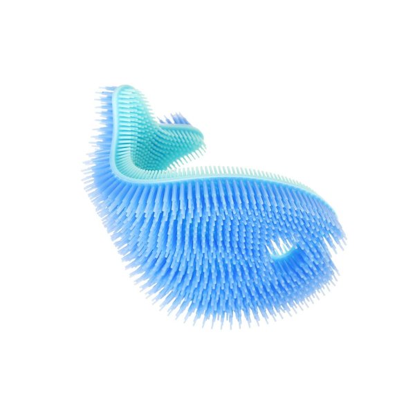 Innobaby Bathin' Smart Silicone Fish Bath Scrub, Aqua/Periwinkle