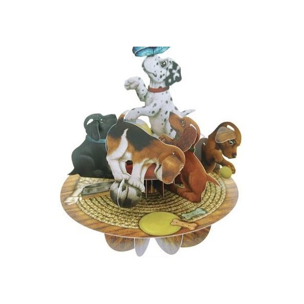 3D Pirouettes - Playful Puppies - Greeting Card