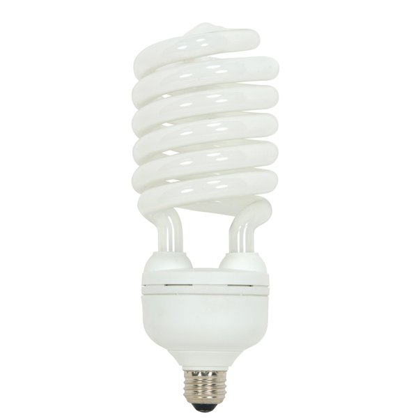 Satco S7386 65 Watt (300 Watt) 4300 Lumens Hi-Pro Spiral CFL Daylight White 5000K Medium Base 120 Volt Light Bulb, White