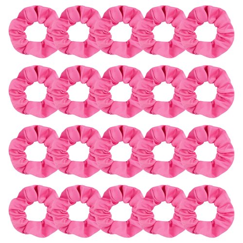 20 Pcs Hot Pink Scrunchies Matte Scrunchies Bridesmaid Proposal Gifts Pink Party Favors Hair Ties Scrunchies for Women Girls Bachelorette Party Favors (hot pink)