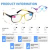 K KENZHOU Progressive Multifocus Wide Square Frame Reading Glasses Blue Light Blocking for Women Men No Line Multifocal Readers