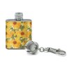 Sunny Sunflowers Stainless Steel 1oz Mini Flask Key Chain