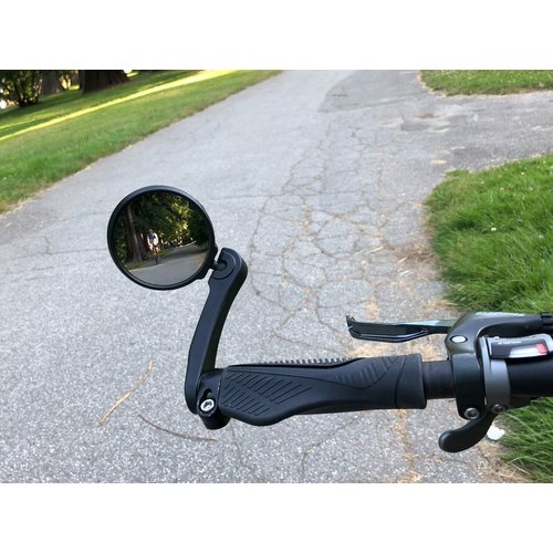 Hafny Bar End Bike Mirror, HD Blast-Resistance Bicycle Mirror, Safe Adjustable Rearview Mirror, Cycle Mirror, E-bike Mirror, HF-M952S-FR04 (Silver Glass Lens (68mm))