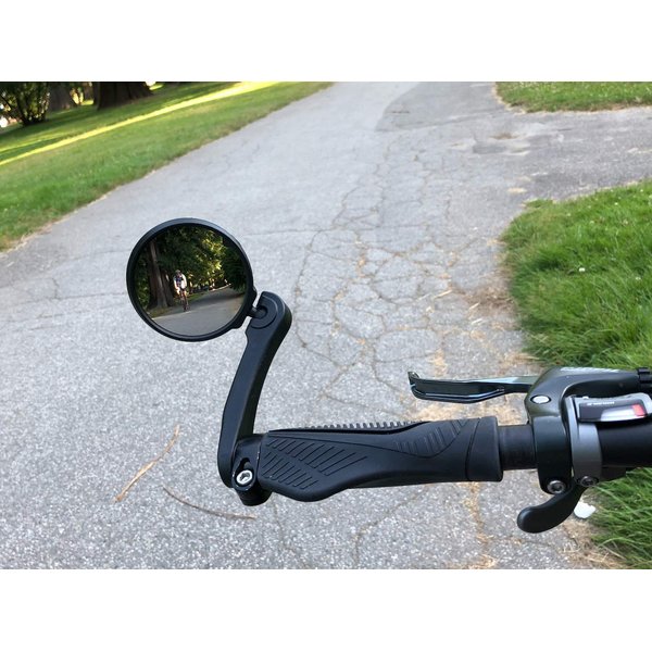 Hafny Bar End Bike Mirror, HD Blast-Resistance Bicycle Mirror, Safe Adjustable Rearview Mirror, Cycle Mirror, E-bike Mirror, HF-M952S-FR04 (Silver Glass Lens (68mm))