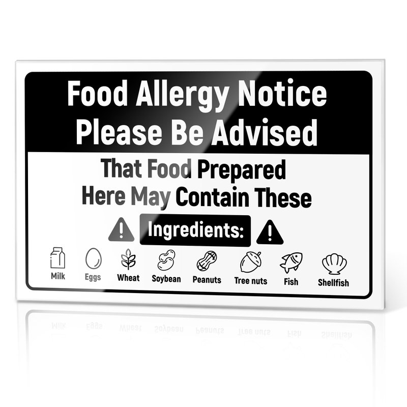 EliteSign Food Allergy Notice Sign, Acrylic Caution Warning Sign with ...