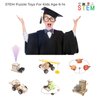 DEUXPER 6 in 1 STEM Puzzle Toys, Science Kits for Kids Age 8-12, Wooden 3D Puzzles Model Projects, Children's DIY Science Building Toy, Birthday Gifts for Girls Boys 6 7 8 9 10 11 12 13+