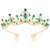Didder Gold Green Princess Crown Birthday Tiara Prom Queen Tiaras and Crowns for Women and Girls Bridal Wedding Headband with Combs Halloween Costume Hair Accessories
