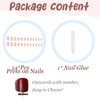 BABALAL Square Press on Nails Medium Fake Nails White Bling Glue ons Nails 24Pcs Squoval Shimmer Sparkly Acrylic Nails Gel Stick on Nails