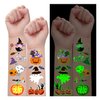 Partywind Glow Halloween Party Decorations, Luminous Halloween Kids Temporary Tattoos Stickers for Party Supplies, Halloween Treats Goodie Bags Stuffers, Games for Children (12 Sheets)