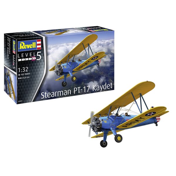Revell 03837, Stearman PT-17 Kaydet. 1:32 Scale Plastic Model Kit