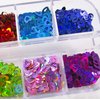 24 Colors Heart Nail Glitter Sequins Holographic Hearts Chunky Glitters Flakes Confetti for Nail Art Designs, Crafts, Resin Epoxy. (Heart)