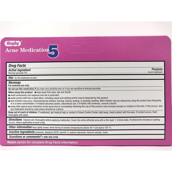 Benzoyl Peroxide 5% Generic for Oxy Balance Acne Medication Gel for Treatment and Prevention of Acne Pimples, Acne Blemishes, Blackheads or Whiteheads. 1.5 oz. per Tube Pack 10 Total 15 oz.