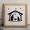 MAGJUCHE Nativity Manger Stencil 6 Inches, Reusable Christmas Stencil for Painting DIY Crafts Decor