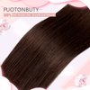 FUOTONBUTY 1 Pcs Short Hair Extensions Clip in 6 Inch Dark Brown to Black Hairpiece Human Hair Toppers for Women With Thinning Hair Adding Hair Volume