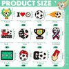 Henoyso Sports Ball Charm Bracelets and Keychains Set Include Keychain, Adjustable Bracelets for Teen Girls Boys Team Party Favors Gifts Decorations (Soccer)