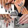 RODAKY 40PCS Planet Nail Charms 3D Star Nail Jewelry Silver Cross Nail Art Charms Dangle Star Charms for Nail Crystal Rhinestones Shiny Starlight Nail Gems Y2k Nail Decoration for Manicure DIY