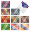 The Best Card Company - Box of 10 All Occasion Note Cards (4 x 5.12 Inch) - Blank Assorted Bulk Set - Harlequin M3054