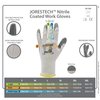 JORESTECH Safety Work Gloves White Polyester Knitted Fiber with Grey Nitrile Coating Pack of 12 GD-01 (Size 9-L)