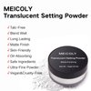 MEICOLY Setting Powder with Sifter,Long Lasting Loose Face Powder,Translucent Powder Colorset Powder,Matte Finishing White Face Paint Setting Powder for Halloween SFX Cosplay Makeup,Oil Control