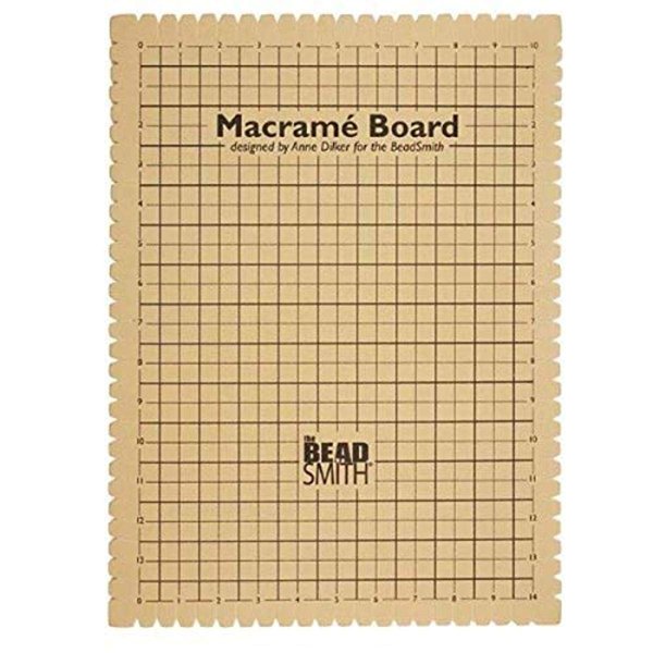 The Beadsmith Macrame Board, 11.5 x 15.5 inches, 0.5-inch-Thick Foam, 10x14" Grid for Measuring, Bracelet Project with Instructions Included, Create Macrame and Knotting Creations