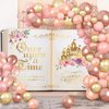 Once Upon a Time Balloon Garland Kit Fairytale Princess Birthday Party Decorations Rose Gold Balloon Garland Arch Castle Princess Balloon Garland with Backdrop Wedding Birthday Party Decor Supplies