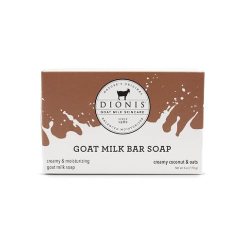 Dionis Goat Milk Skincare 6oz Creamy Coconut & Oats Scented Hand & Body Bar Soap - Moisturize, Restore, For All Skin Types, Non Greasy, No Residue - Cruelty Free Made In The USA - Paraben Free Formula
