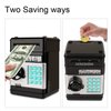 Adevena Electronic Piggy Bank, Mini ATM Password Money Bank Cash Coins Saving Box for Kids, Cartoon Safe Bank Box Perfect Toy Gifts for Boys Girls (Black)