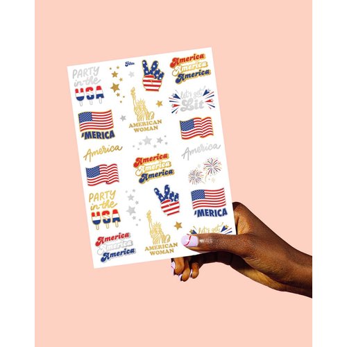 xo, Fetti Fourth of July Decorations Tattoos - 34 styles | Red White and Blue Party Supplies, 4th of July, USA Flag, Memorial Day, Independence Day, Labor Day