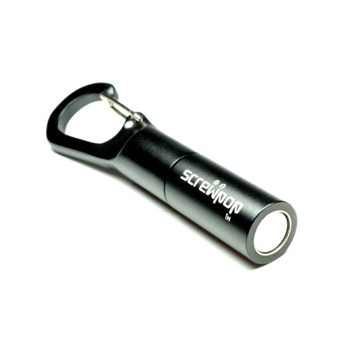 Screwpop Cigar Punch 3.0 Ultra Sharp Anodized Black Carabiner Clip Bottle Opener
