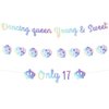 Dancing Queen Party Decorations 17 - Lovarywow 3PCS Dancing Queen Young & Sweet Only 17 Banner Decor No DIY 17th Birthday Decorations Girls Cute Laser Dancing Queen Themed Party Supplies Holographic