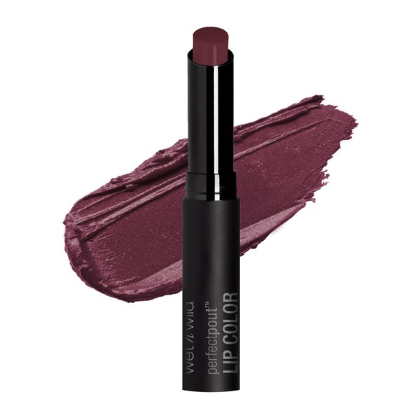 wet n wild Perfect Pout Lipstick, Dark Red 99% Chance Of Wine, Vegan | Gluten-Free | Cruelty-Free | Lip Color, Lip Color